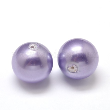 Half Drilled Round Shell Pearl Beads BSHE-M002-14mm-01-1