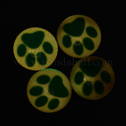 Hundepfotenmuster Muster leuchtende Kuppel/halbrunde Glas-Cabochons mit flacher Rückseite für DIY-Projekte GGLA-L010-10mm-L08-1