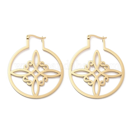 Серьги-кольца из нержавеющей стали 304 EJEW-P271-02B-G-1