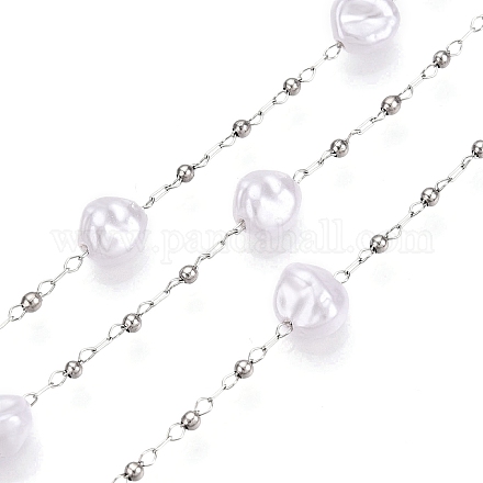 Цепочки из искусственного жемчуга из абс-пластика ручной работы CHS-T006-07P-1