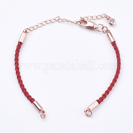 Braided Cotton Cord Bracelet Making MAK-I006-22RG-1