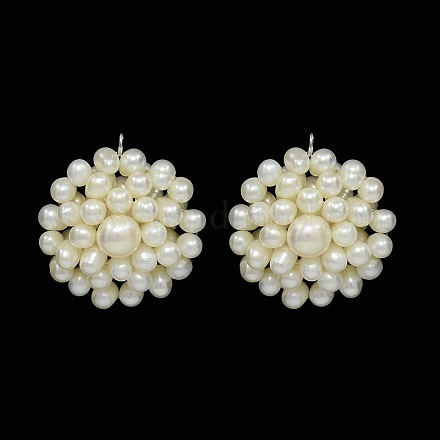Colgantes naturales de perlas cultivadas de agua dulce PEAR-N005-02B-1