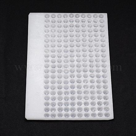 プラスチックビーズカウンタボード  10mm玉200個の計数用  長方形  ホワイト  22.3x14.8x0.7cm  ビーズサイズ：10mm KY-F008-04-1