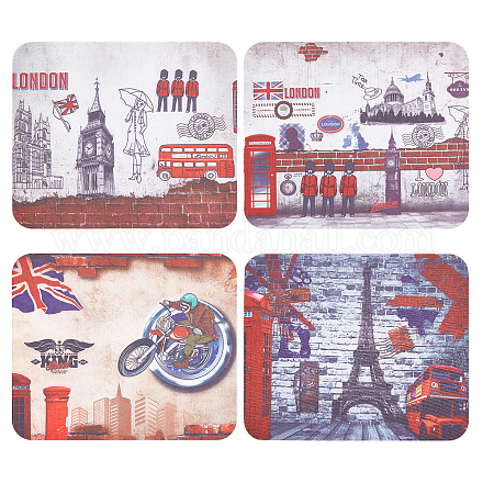 Creatcabin 20 лист 4 салфетка из микрофибры в стиле лондонской тематики для чистки очков AJEW-CN0002-01-1