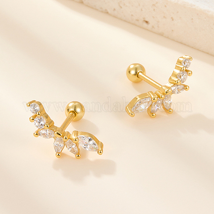 S925 серьги-гвоздики из стерлингового серебра с прозрачным кубическим цирконием JF7438-1-1