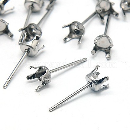 304 Stainless Steel Stud Earring Findings STAS-E008-1-1