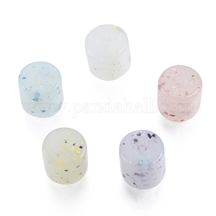 Marbled Stone Style Opaque Acrylic Beads OACR-G009-12-1