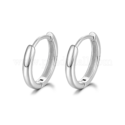 Rhodium Plated 925 Sterling Silver Huggie Hoop Earrings PN7654-5-1