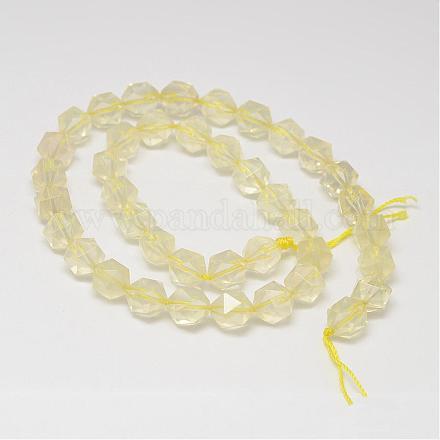 Natural Lemon Quartz Beads Strands G-K066-16-6mm-1