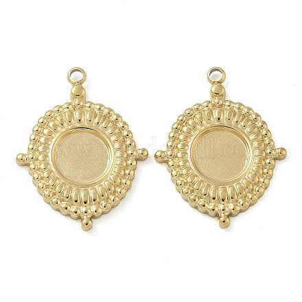 Ионное покрытие (ip) нержавеющая сталь 304 подвеска кабошон оправа STAS-B075-26G-1