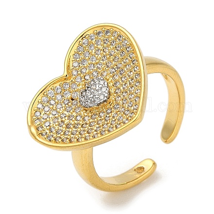 Кольца-манжеты для пальцев из латуни с микропаве из кубического циркония для женщин RJEW-C114-17G-1