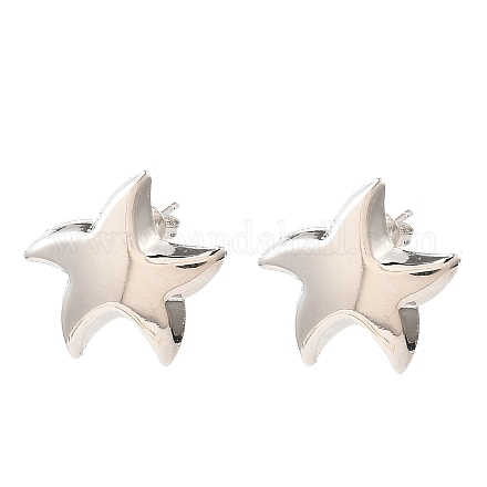 Boucles d'oreilles étoiles en laiton EJEW-L270-25P-1