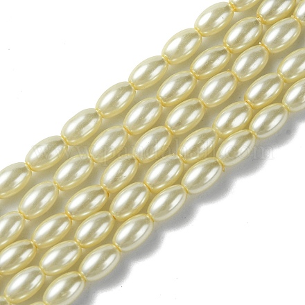 Eco-Friendly Glass Pearl Barrel Beads Strands X-HY-O001-B-03-1
