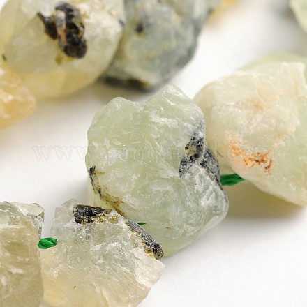 Nuggets Natural Prehnite Gemstone Bead Strands G-J332-A07-1