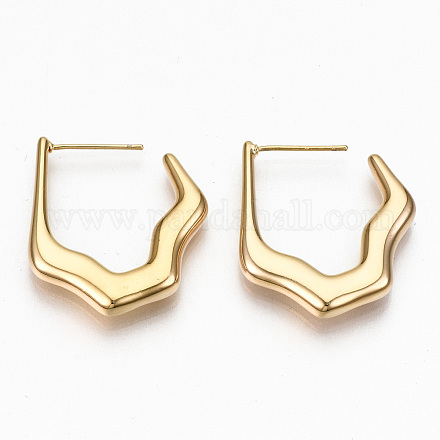 Brass Half Hoop Earrings KK-R117-023-NF-1