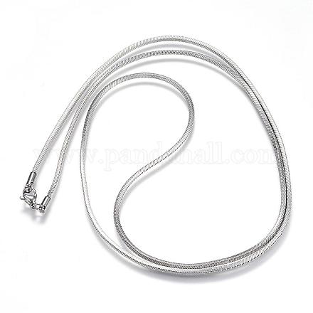 304 Stainless Steel Snake Chain Necklaces NJEW-G271-04P-1