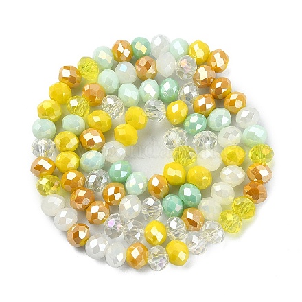 Electroplate Glass Beads Strands EGLA-YW0002-D08-1