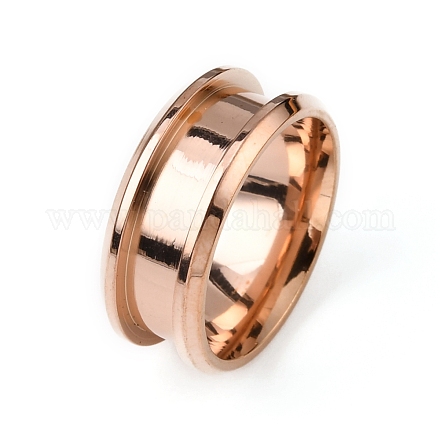 201 Stainless Steel Grooved Finger Ring Settings RJEW-WH0009-03C-RG-1