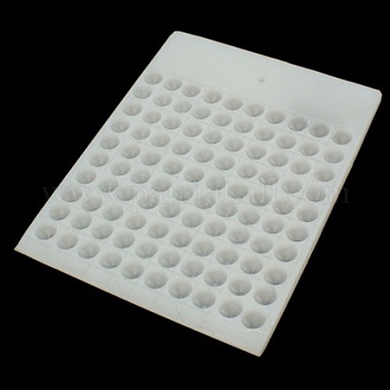 プラスチックビーズカウンタボード  10mm玉100個の計数用  ホワイト  115x150x8mm  ビーズサイズ：10mm TF004-2-1
