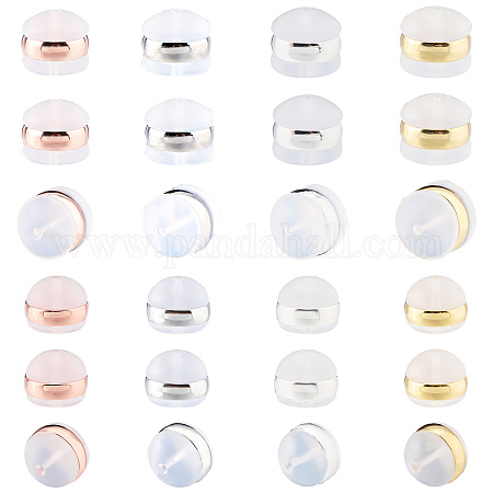 Wholesale 24Pcs 4 Colors Silicone Ear Nuts 