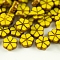 Antique Style Czech Glass Beads, Flower, Yellow, 9.5x3.5mm, Hole: 0.9mm, about 185pcs/bag