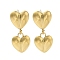 304 Stainless Steel Heart Stud Earrings for Women, Golden, 22x9.5mm