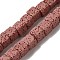 Dyed & Natural Lava Rock Beads Strands, Cube, Pink, 8~9x8~9x8~9mm, Hole: 1mm, about 43pcs/strand, 15.74 inch