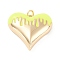 Brass Enamel Pendants, Real 18K Gold Plated, Long-Lasting Plated, Heart, Yellow, 25.5x27x7mm, Hole: 3.4mm