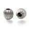 Brass Beads, Round, Real Platinum Plated, 11x11mm, Hole: 4.5mm