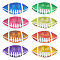 8Pcs 8 Colors PET Paillette Embroidered Cloth Sew on Patches, Rugby, Mixed Color, 100x51x1mm, 1pc/color
