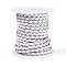 Hollow Braided Cowhide Leather Cord, Leather Rope String for Bracelets, Round, White, 4mm, about 5.46 yards(5m)/roll6