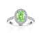 925 Sterling Silver Micro Pave Cubic Zirconia Plain Band Rings, Real Platinum Plated, Oval, Green Yellow, Inner Diameter: 17mm