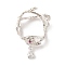 Brass Micro Pave Cubic Zirconia Findings, Cadmium Free & Lead Free, Rack Plating, Long-Lasting Plated, Silver, 37x25x10.5mm