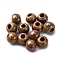 Handmade Porcelain Beads, Round, Coffee, 6~7x5~6mm, Hole: 2mm