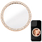 2Pcs Alloy Rhinestones & Glass Makeup Mirror for Phone Cases Phone, with 20Pcs Acrylic Double-sided Tapes, Flat Round, 5.3cm