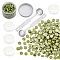 Sealing Wax Particles Kits for Retro Seal Stamp, with Stainless Steel Spoon, Candle, Plastic Empty Containers, Yellow Green, 307pcs/set
