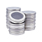 DICOSMETIC 15Pcs Aluminium Tin Cans Empty Round Tins with Transparent Window Lid and Sponge Inserts Platinum Refillable Containers Metal for Cosmetic Balms Lip Balm Spices, 3.34