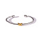 304 Stainless Steel Bangles, Twisted Rope Bracelets, Golden & Stainless Steel Color, Inner Diameter: 2-1/4 inch(5.68cm)