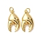 Brass Pendants, with Jump Ring, Rack Plating, Long-Lasting Plated, Lead Free & Cadmium Free, Real 18K Gold Plated, 22x11.5x5mm, Hole: 3.5mm