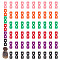 60Pcs 6 Colors Acrylic Knitted Hat Making Fastener Tool, Rectangle, Mixed Color, 10x25x3mm, Hole: 4x4.5mm, 10pcs/color
