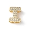Brass Micro Pave Clear Cubic Zirconia Initial Multi-strand Links, Real 18K Gold Plated, Lead Free & Cadmium Free, Long-Lasting Plated, Rack Plating, Letter I, 10x5~9.5x4.5~5mm, Hole: 1.5~3.2x2~8mm