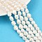 Natural Cultured Freshwater Pearl Beads Strands, Two Sides Polished, Grade 6A+, Linen, 9~10mm, Hole: 0.7mm, about 36~39pcs/strand, 13.82~13.90 inch(35.1~35.3cm)