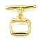 Brass Toggle Clasps, Rectangle, Golden, Rectangle: 10.5x10.5x1.5mm, Hole: 1.2mm, Bar: 4x15mm, hole: 1.2mm