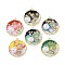 Rack Plating Alloy Enamel Pendants, with Resin, ABS Imitation Pearl Beads, Rhinestone and Glass Beads, Cadmium Free & Nickel Free & Lead Free, Flat Round, Mixed Color, 36x33.5x7mm, Hole: 1.8mm