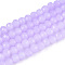 Baking Painted Imitation Jade Glass Bead Strands, Faceted Rondelle, Lilac, 6x5mm, Hole: 1.2mm, about 80~85pcs/strand, 38~40cm