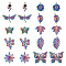 20Pcs 10 Style Alloy Pendants, Mixed Shapes, Rainbow Color, 16~36x10~37x2~7mm, Hole: 1.2~3.5mm, 2pcs/style