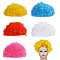 5Pcs 5 Colors Synthetic Neon Afro Wig Cap for Halloween, Heat Resistant Carbon Fiber Filament Polyester Fiber, Mixed Color, 210x250x55mm