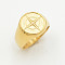 304 Stainless Steel Finger Rings, Compass, Golden, US Size 7(17.3mm)