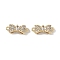 Brass Micro Pave Clear Cubic Zirconia Connector Charms, Bowknot, Real 18K Gold Plated, 14x5.5x4mm, Hole: 1.2mm