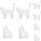 8Pcs 4 Style 3D Resin Model, UV Resin Filler, Epoxy Resin Jewelry Making, Cat, White, 2pcs/style